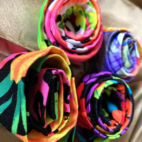 DIY Four Piece Colorful Chiffon based elastic material Scrunchies Fabric pack - Picture 6 of 8
